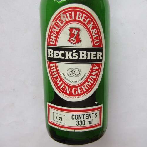 Old German Beck`s 330ml Beer Bottle with Cap