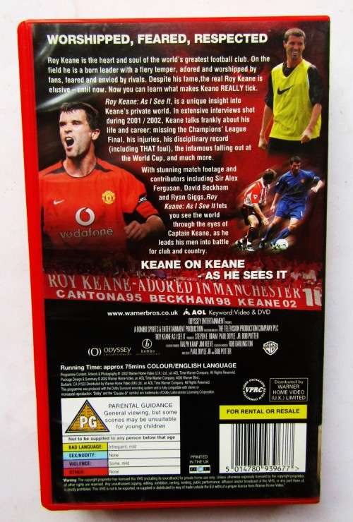 Roy Keane: As I See It - Football VHS Video Tape (2002)
