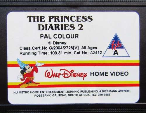 The Princess Diaries 2 - Walt Disney VHS Video Tape (2004)
