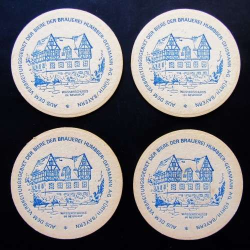 4 Old German Neunhof Beer Coasters
