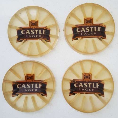 4 Castle Lager Rubber Beer Coasters