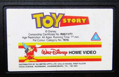 Toy Story - Walt Disney VHS Video Tape (1995)