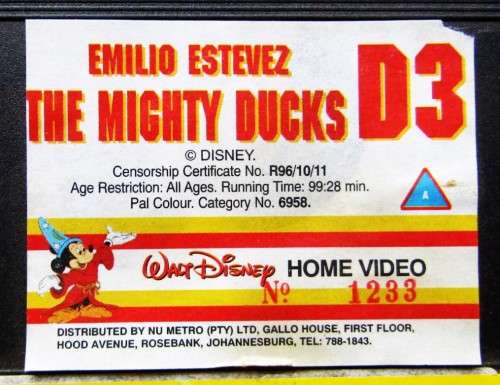 The Mighty Ducks D3 - Walt Disney VHS Video Tape (1996)