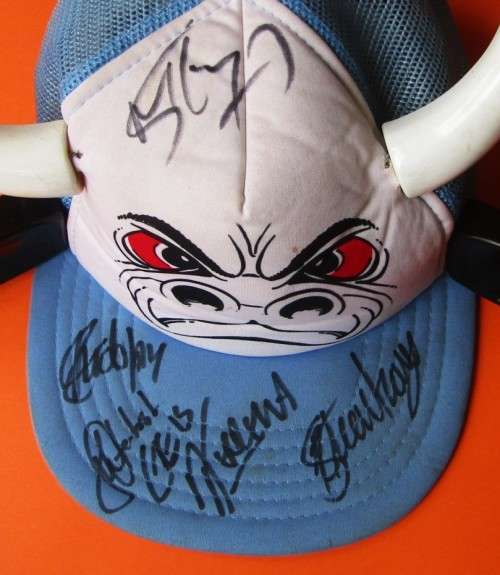 Old Signed Blue Bulls Rugby Cap with Horns