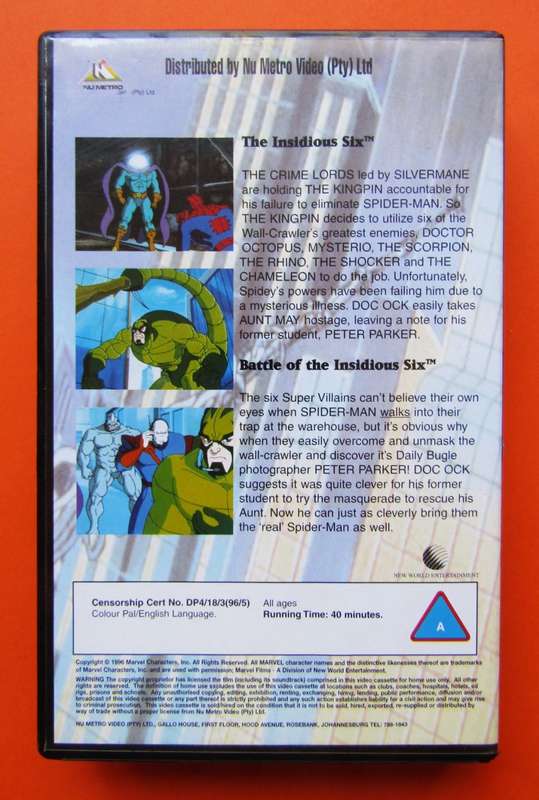 Spiderman: The Insidious Six - Marvel VHS Video Tape (1996)