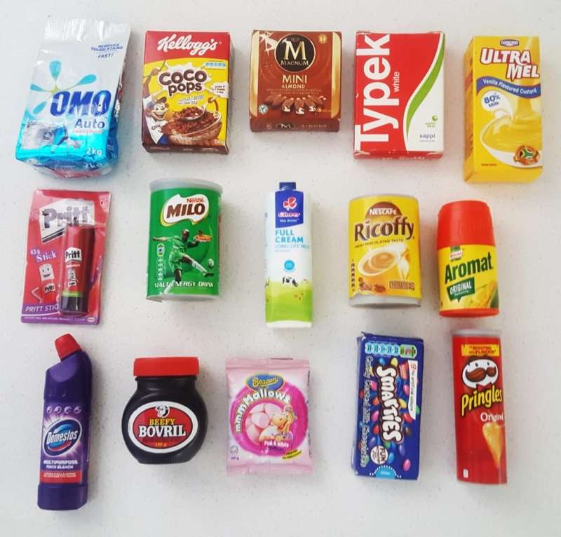 Lot of 15 Checkers Mini Grocery Items