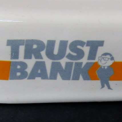 Large Old Trust Bank Ceramic Ashtray