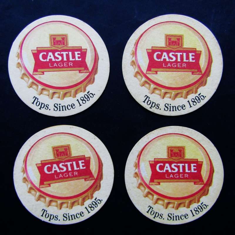 4 Old Castle Lager Beer Coasters