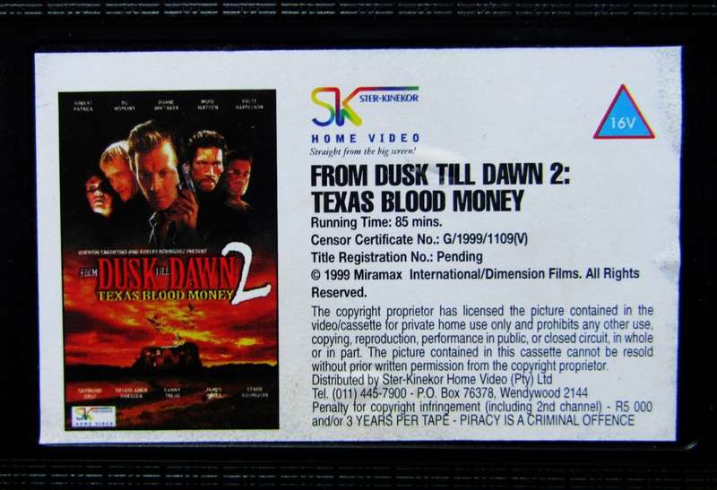 From Dusk Till Dawn 2 - Vampire Horror Movie VHS Tape (1999)