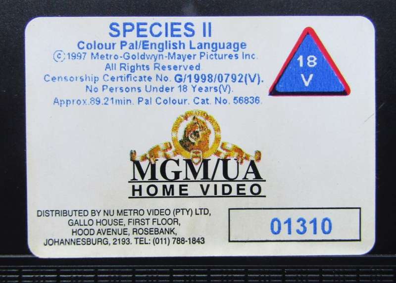 Species II - Natasha Henstridge - Sci-Fi Horror VHS Tape (1998)