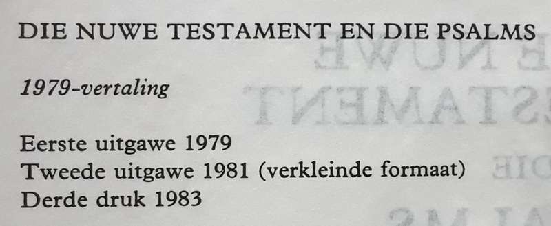 1983 SA Police Afrikaans Pocket Bible
