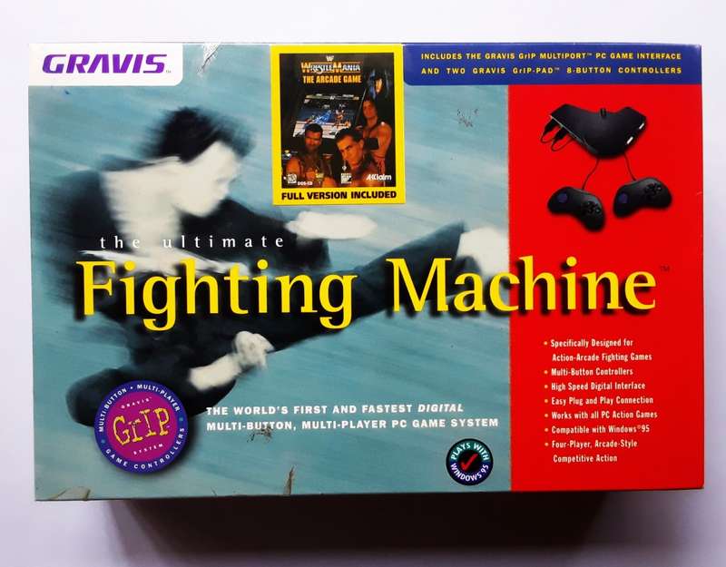 New Sealed - 90`s Gravis Fighting Machine PC Game System - Plus WrestleMania Arcade Game