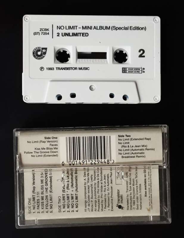 2 Unlimited: No Limit - Special Edition Mini Album - Techno Music Cassette Tape (1993)