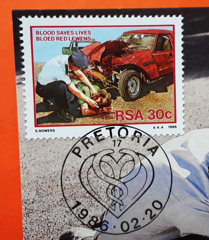 4 SA Blood Donor Postcards from 1986