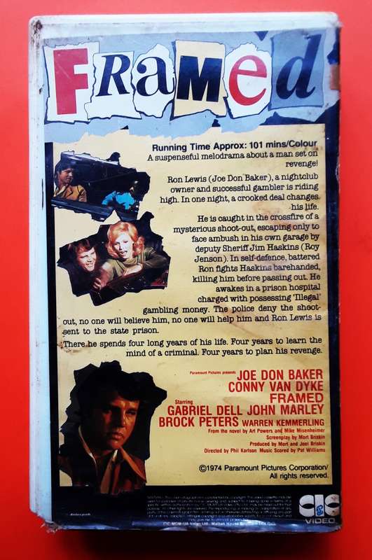 Framed - Joe Don Baker - Crime Movie VHS Tape (1986)
