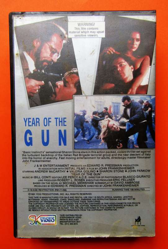 Year of the Gun - Sharon Stone - Action Movie VHS Tape (1992)