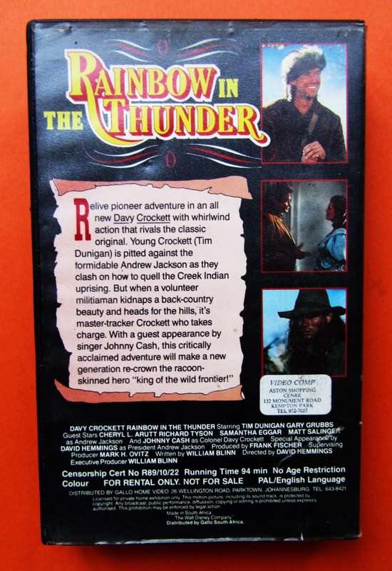 Rainbow in the Thunder - Davy Crockett - Walt Disney VHS Tape (1989)