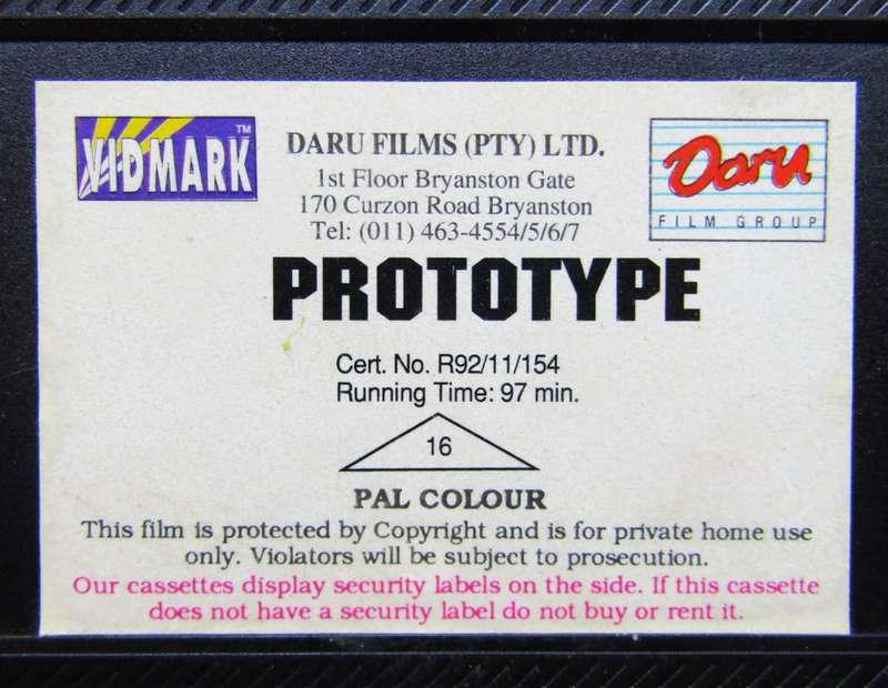 Prototype - Lane Lenhart - Sci-Fi Movie VHS Tape (1992)