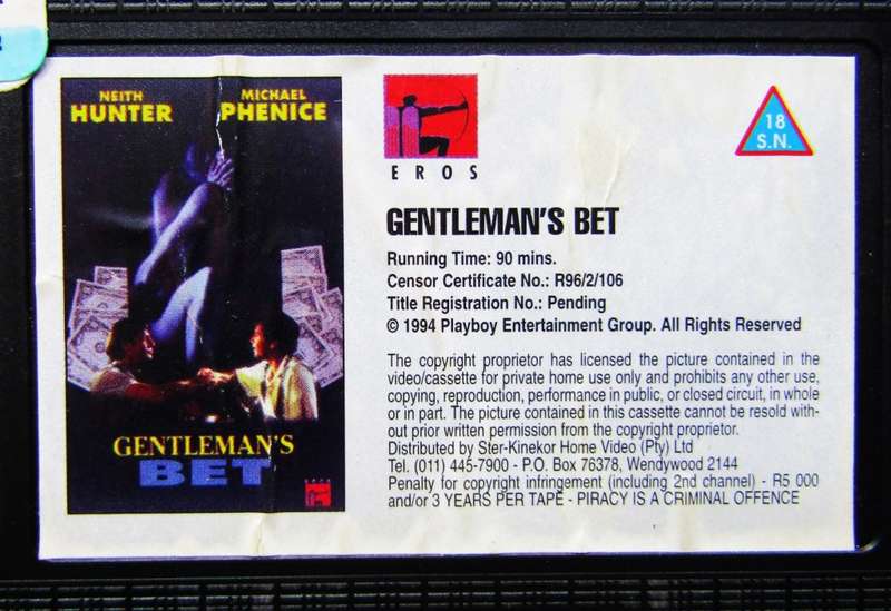 Gentleman`s Bet - Neith Hunter - Movie VHS Tape (1996)