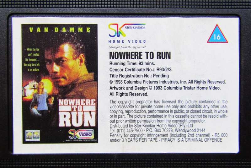 Nowhere to Run - Jean-Claude Van Damme - Action Movie VHS Tape (1993)