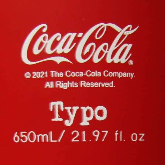 2021 Coca Cola Japanese Typo Metal Cup with Straw
