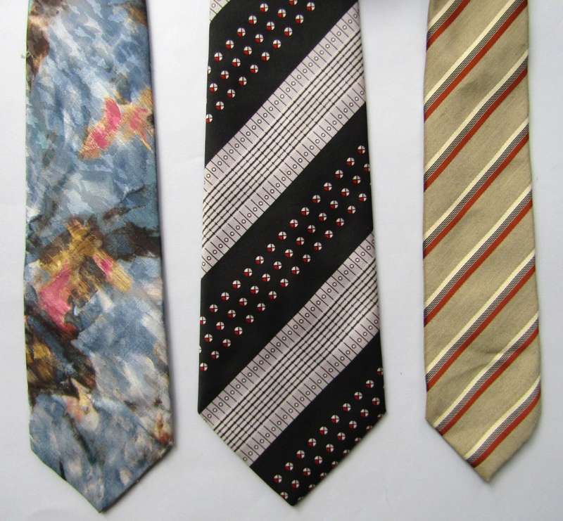 3 Old Designer Neck Ties
