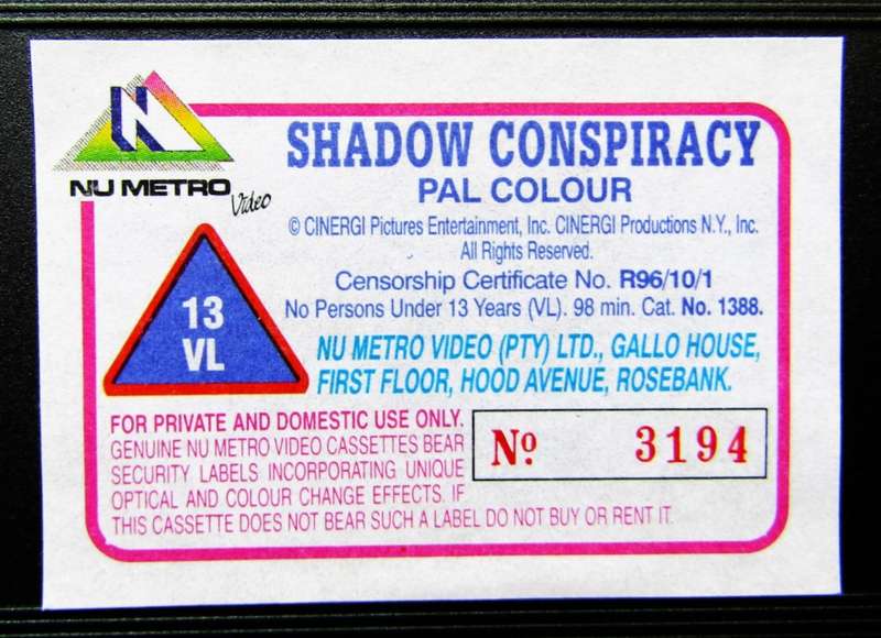 Shadow Conspiracy - Charlie Sheen - Movie VHS Tape (1996)