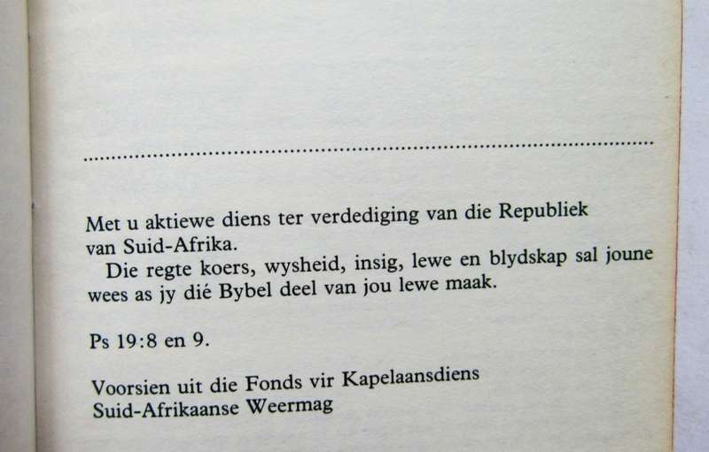 1986 SADF Afrikaans Pocket Bible