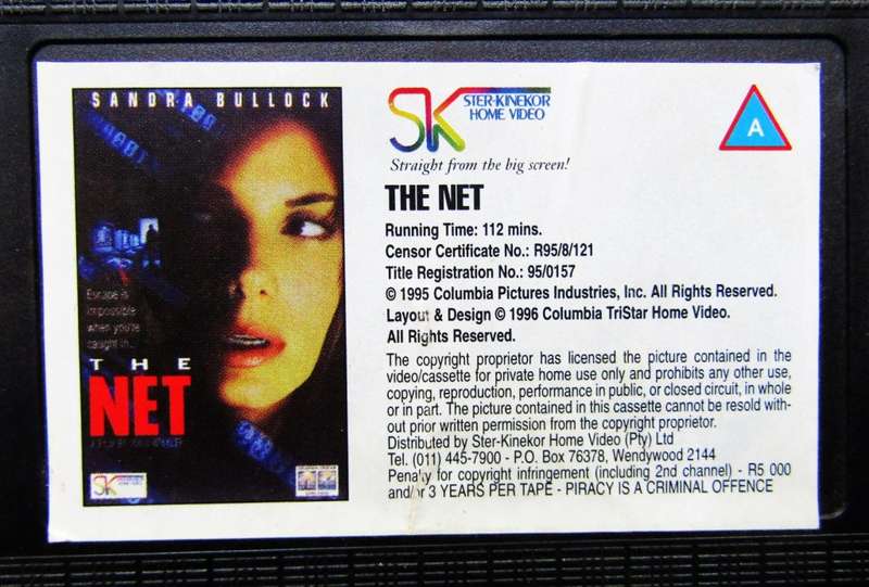 The Net - Sandra Bullock - Movie VHS Tape (1996)