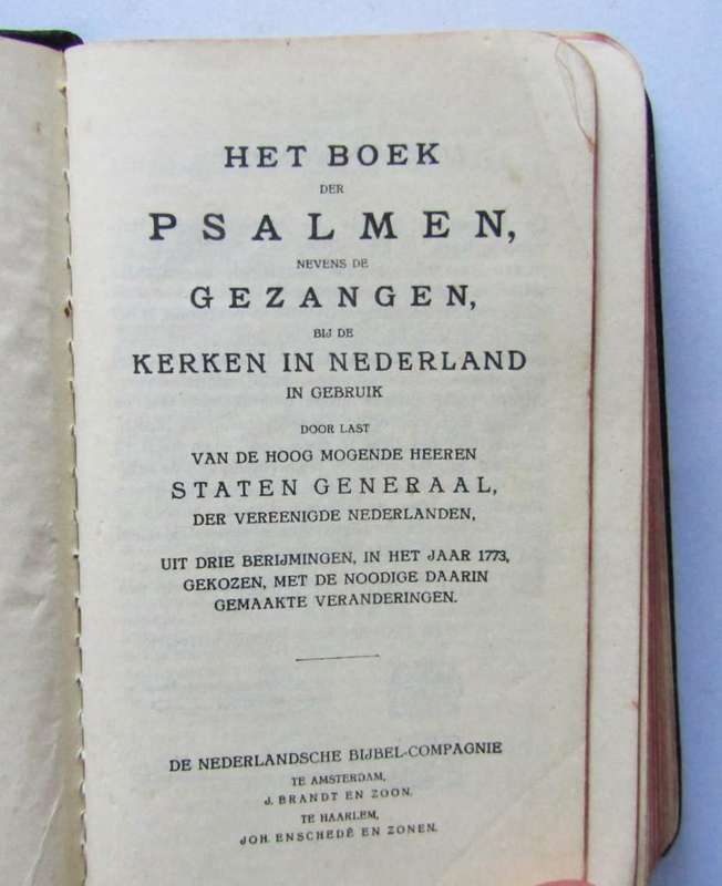 1867 Dutch Church Small Pocket Hymn Book