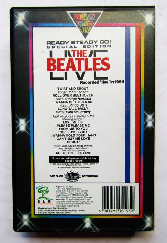 The Beatles Live - VHS Video Tape (1989)