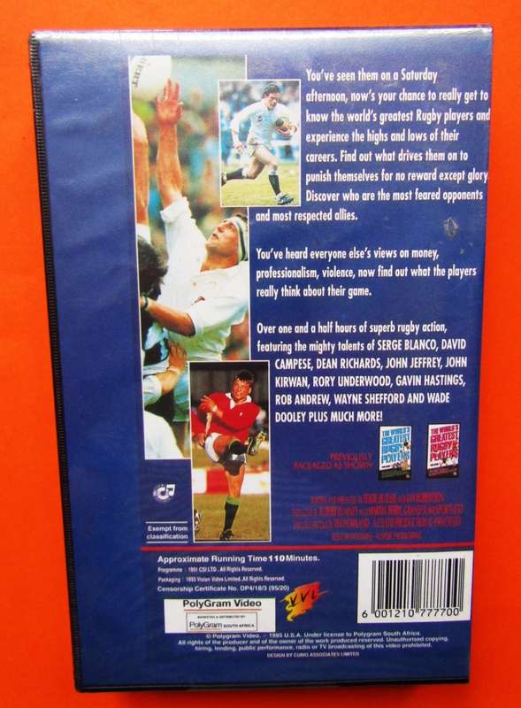 New Sealed - The World`s Greatest Rugby Players - VHS Video Tape (1995)