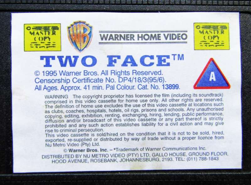Two Face - Adventures of Batman & Robin - VHS Video Tape (1995)