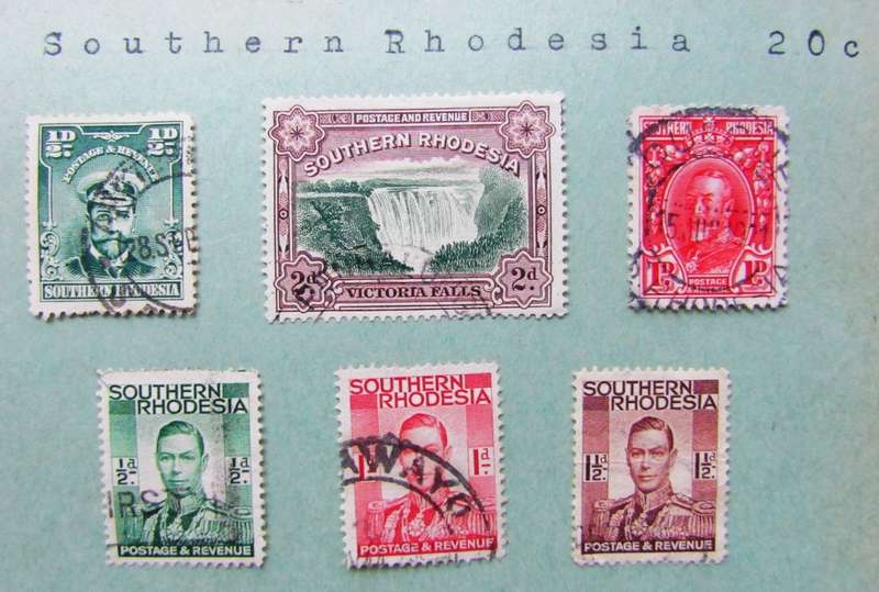 6 Old Southern Rhodesia Stamps