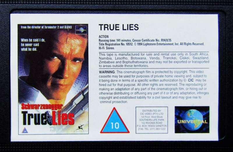 True Lies - James Cameron - Movie VHS Tape (1994)