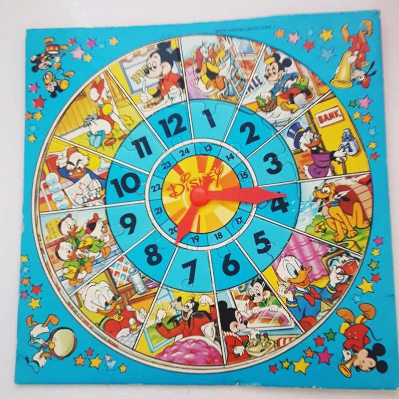 Old Walt Disney Cardboard Puzzle Clock