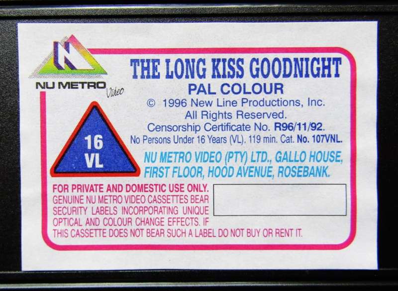 The Long Kiss Goodnight - Geena Davis - Movie VHS Tape (1996)