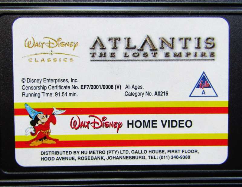 Atlantis: The Lost Empire - Walt Disney VHS Tape (2001)