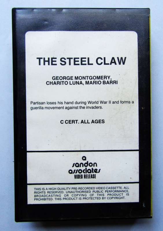 The Steel Claw - George Montgomery - Movie VHS Tape (1988)