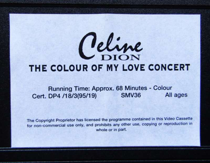 Celine Dion - Concert VHS Video Tape (1995)
