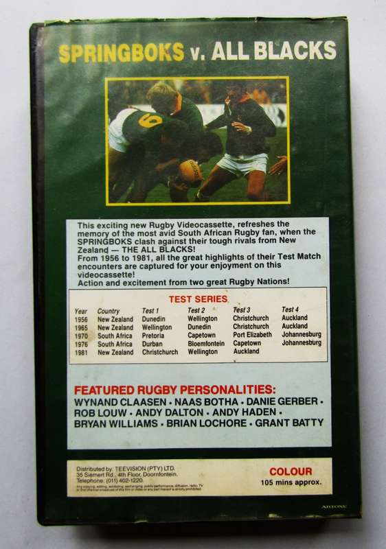 Old Springboks vs All Blacks Rugby VHS Video Tape
