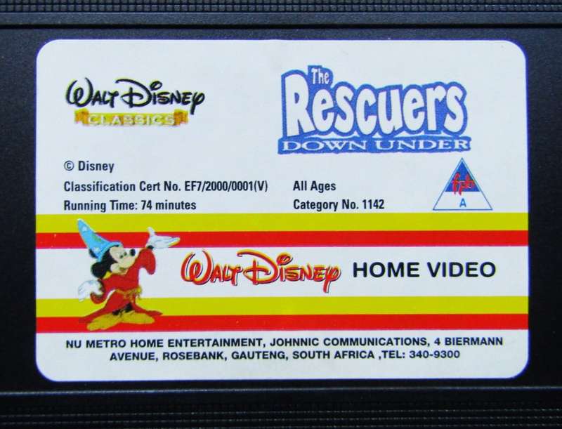 The Rescuers Down Under - Walt Disney VHS Video Tape (2000)