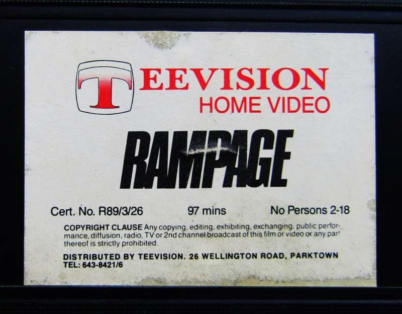 Rampage - Michael Biehn - Movie VHS Tape (1989)