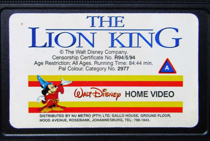 The Lion King - Walt Disney - Movie VHS Tape (1994)