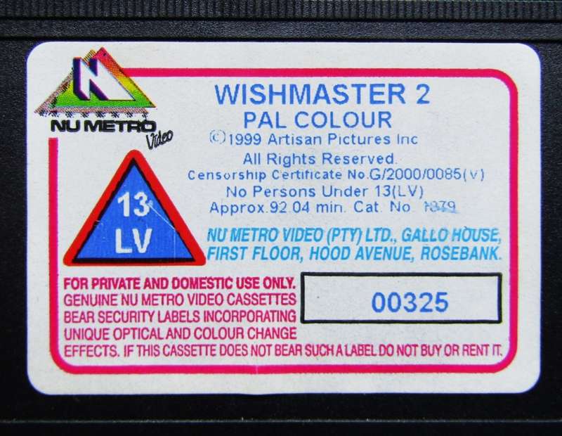 Wishmaster 2 - Horror Movie VHS Tape (1999)