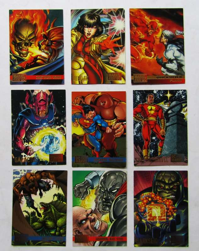 Lot of 9 Marvel vs DC Comics Trading Cards from 1995
