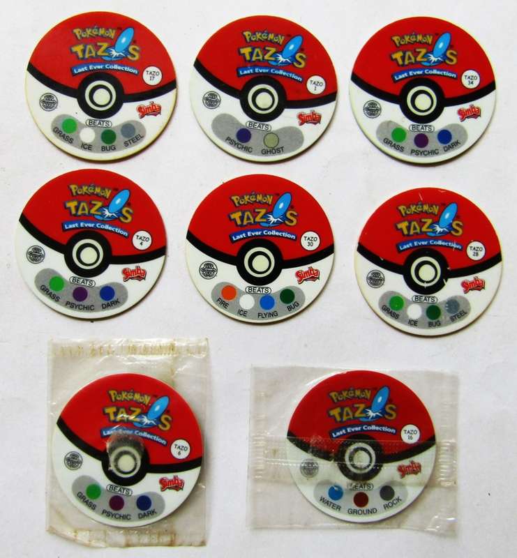 Lot of 8 Pokemon Last Ever Collection Tazos by Simba
