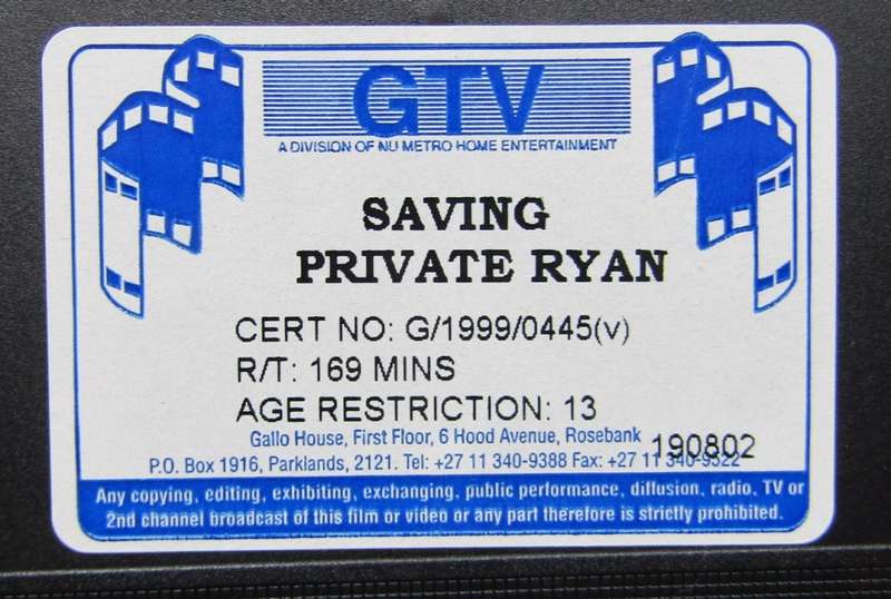 Saving Private Ryan - Tom Hanks - Movie VHS Tape (1999)