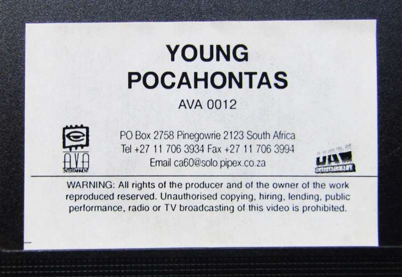 Young Pocahontas - VHS Video Tape (1995)