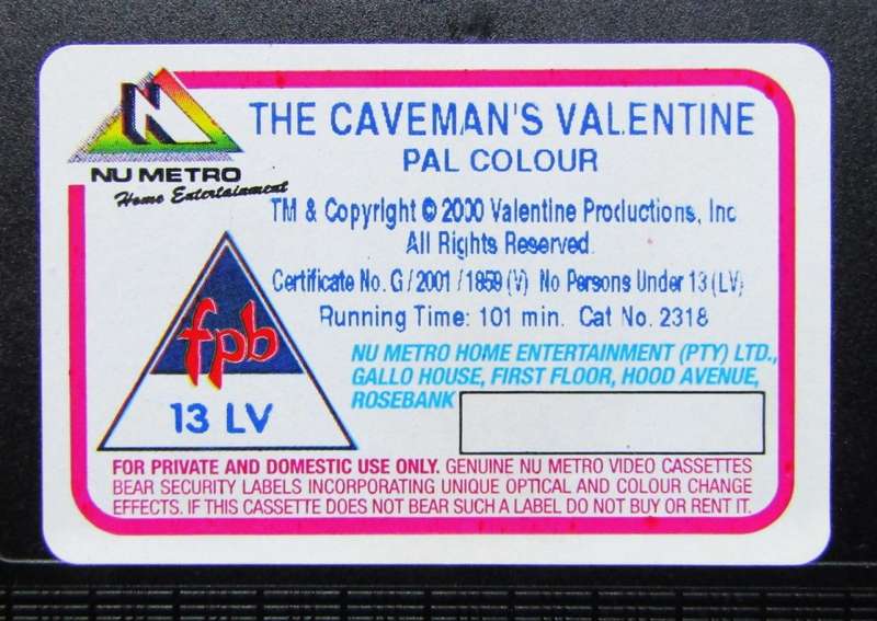 The Caveman`s Valentine - Samuel L. Jackson - Movie VHS Tape (2001)